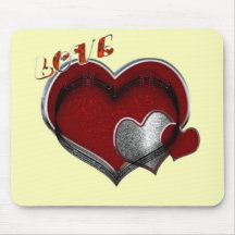 Heart Magic Yellow Mouse Pad