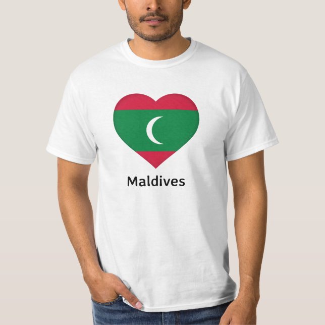 Heart - Maldives Flag T-Shirt (Front)