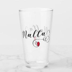 Heart Malta Flag, Maltese Glass