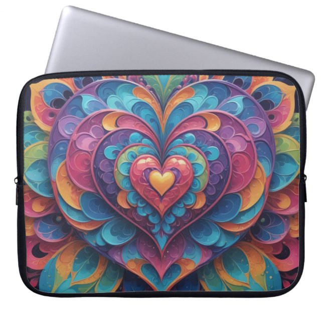 Heart Mandala Laptop Sleeve (Front)