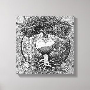 Heart Mandala Tree of Life Canvas Print
