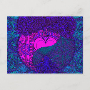 Heart Mandala Tree Postcard
