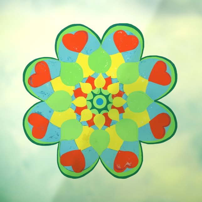  Heart Mandala   Window Cling (Sheet 3)