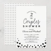 Heart, Mason Jar_Chic Black Couples Wedding Shower