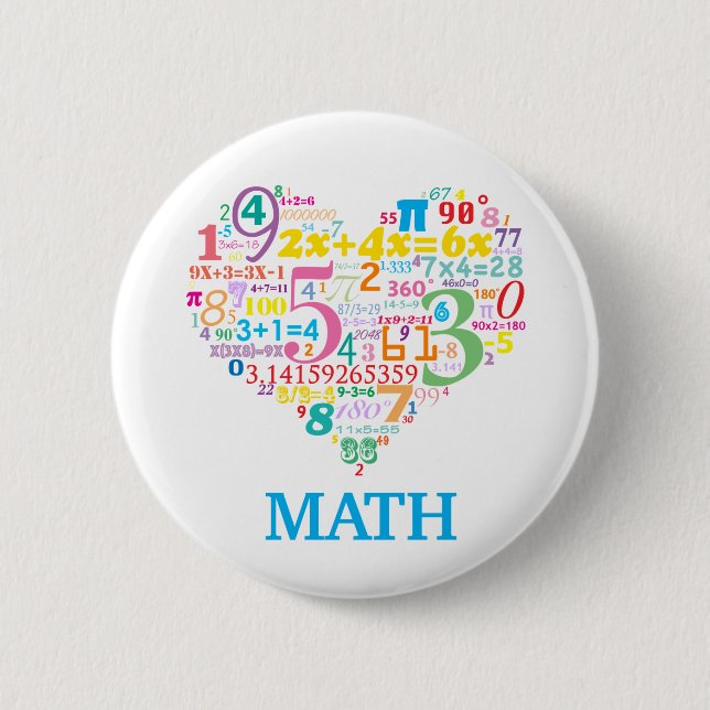 Heart Math 2 Inch Round Button (Front)