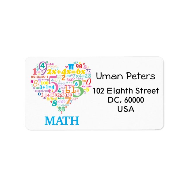 Heart Math Label (Front)