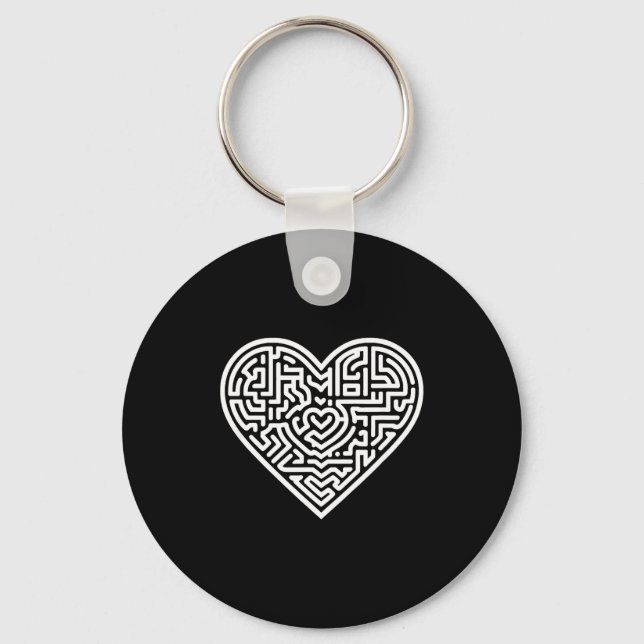 Heart Maze Valentine's  Keychain (Front)