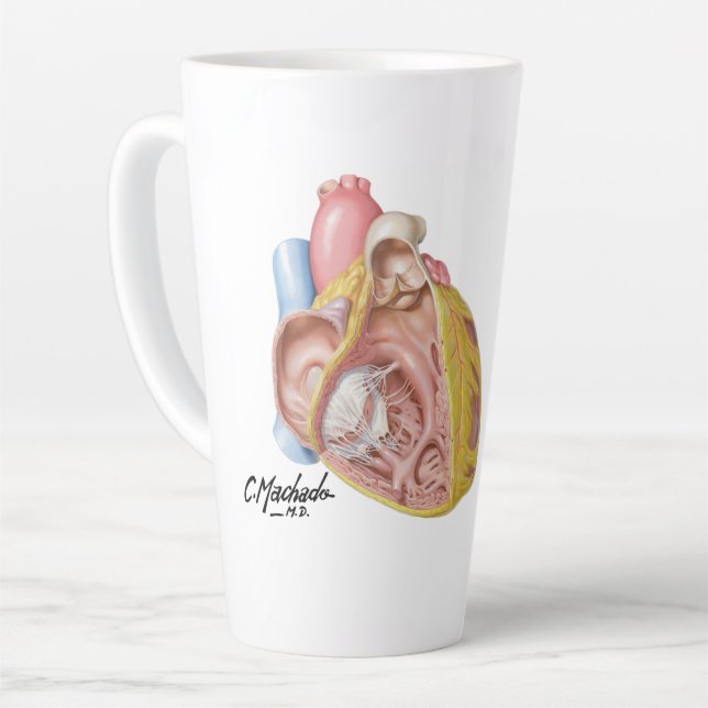Heart Medical Illustration by Carlos Machado mug  (Left Angle)