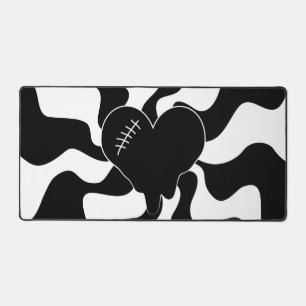Heart Melt in Black and White Desk Mat