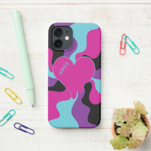 Heart Melt - Pink, Purple, Blue and Black  iPhone 12 Mini Case