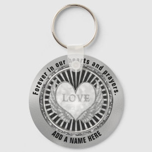 Heart Memorial in Loving Memory Keychain