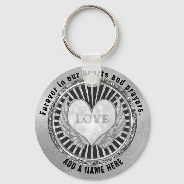 Heart Memorial in Loving Memory Keychain (Front)