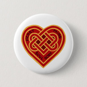 Heart Mind Soul Body Celtic Knot 2 Inch Round Button