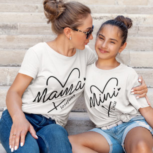 Heart Mini with custom name matching T-Shirt kids