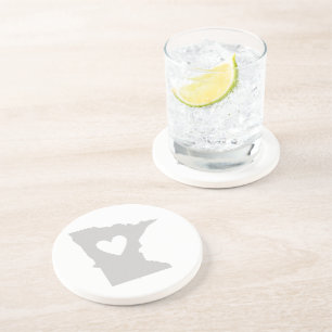 Heart Minnesota state silhouette Coaster