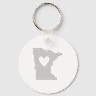 Heart Minnesota state silhouette Keychain