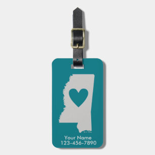 Heart Mississippi State Custom Luggage Tag