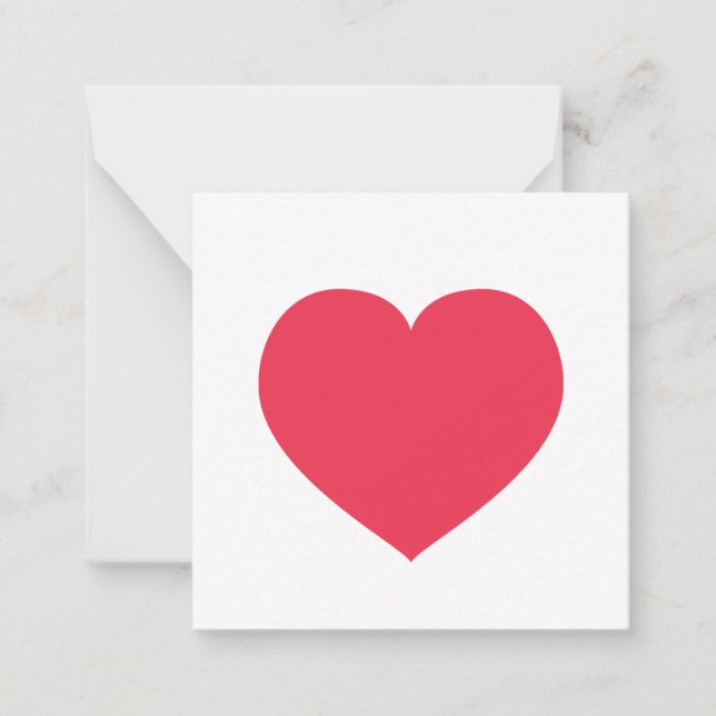 Heart Modern Love Note Red Timeless Stationary Card (Front)