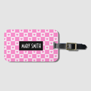 Heart Modern Pink Love Collection Luggage Tag