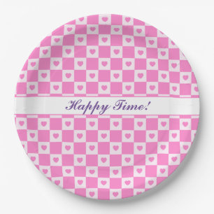 Heart Modern Pink Love Collection Paper Plate