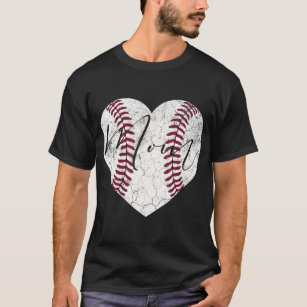 Heart Mom Mother's Day Baseball Softball Gift T-Shirt