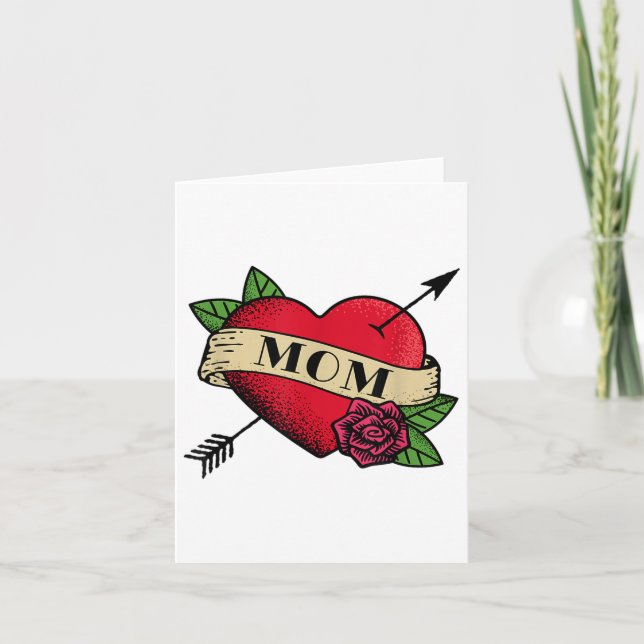 Heart Mom Tattoo _1  Card (Front)