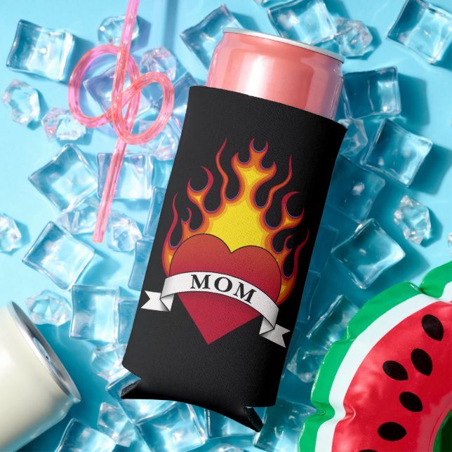 Heart Mom Tattoo Seltzer Can Cooler (In Situ Summer)