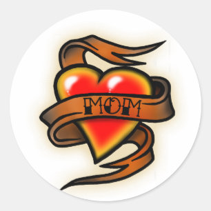 heart mom tattoo sticker