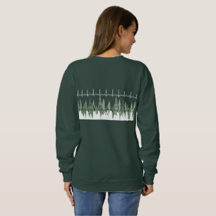 Heart Monitor Reading Matches Treeline Peaceful  Sweatshirt