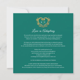 Heart monogram live stream wedding love adapting announcement