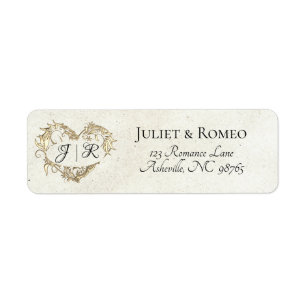 Heart Monogram Return Address - Cream