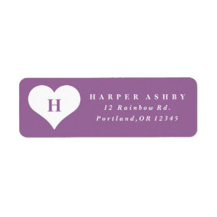 Heart monogram   Return address label