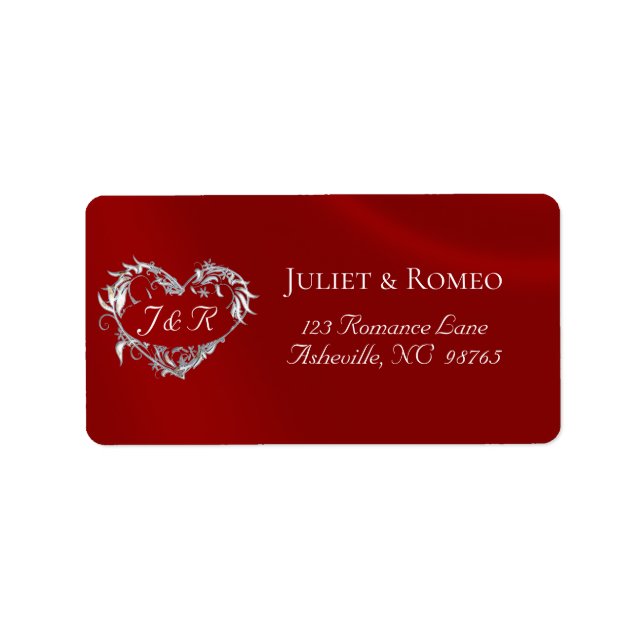 Heart Monogram Return Address - Red Label (Front)