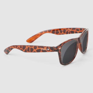 Heart Monogrammed Animal Print Name Sunglasses