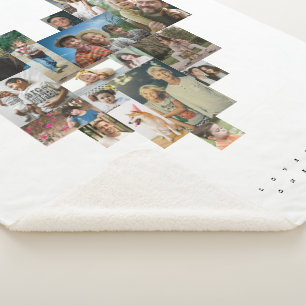 Heart Mosaic Photo Collage Sherpa Blanket
