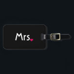 Heart Mr and Mrs luggage tag for her<br><div class="desc">"mr and mrs", "his and hers", "his and her", "mr. and mrs", "mr & mrs", "his & hers", "his & her", couples, couple, "luggage tag", luggage, tag, tags, suitcase, bag, set, pair, bride, groom, his, her, hers, mr., mrs, mister, miss, misses, missus, script, cursive, fancy, stylish, married, "just married", marriage,...</div>
