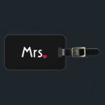 Heart Mr and Mrs luggage tag for her<br><div class="desc">"mr and mrs", "his and hers", "his and her", "mr. and mrs", "mr & mrs", "his & hers", "his & her", couples, couple, "luggage tag", luggage, tag, tags, suitcase, bag, set, pair, bride, groom, his, her, hers, mr., mrs, mister, miss, misses, missus, script, cursive, fancy, stylish, married, "just married", marriage,...</div>