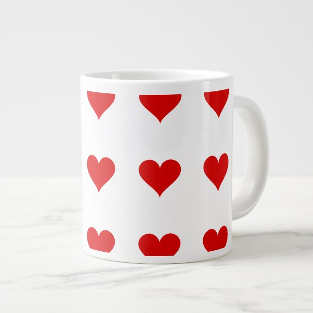 Heart Mug, Walentine`s Day, Friends Large Coffee Mug (Front Right)