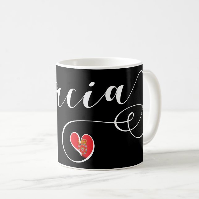 Heart Murcia Flag, Spain, I Love Murcia Coffee Mug (Front Right)