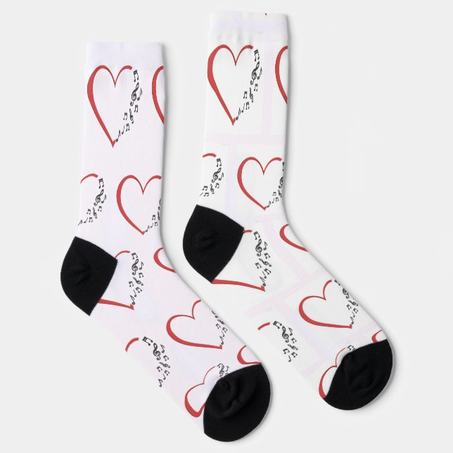 Heart Music Custom Sustainable Premium Crew Sock (Right)