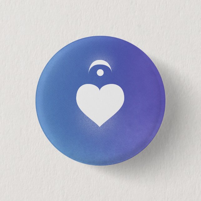 Heart Music Notation Love Language: Fermata 1 Inch Round Button (Front)