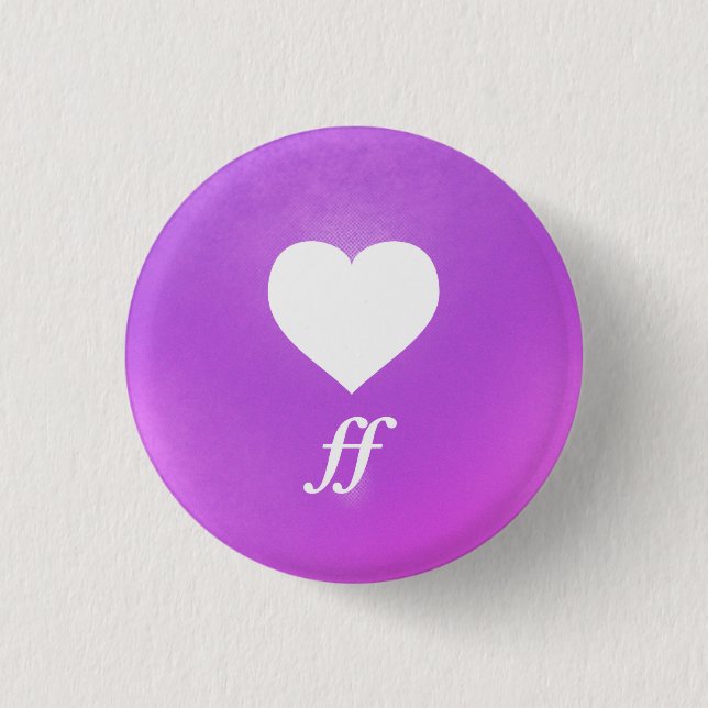 Heart Music Notation Love Language: Fortissimo 1 Inch Round Button (Front)