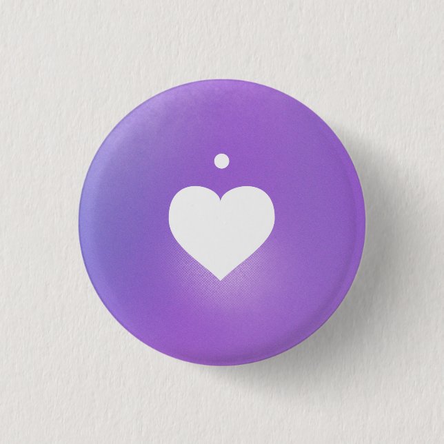 Heart Music Notation Love Language: Staccato 1 Inch Round Button (Front)