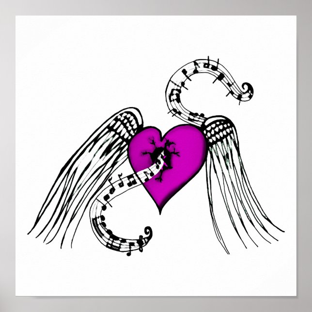 Heart Music Pink Poster (Front)