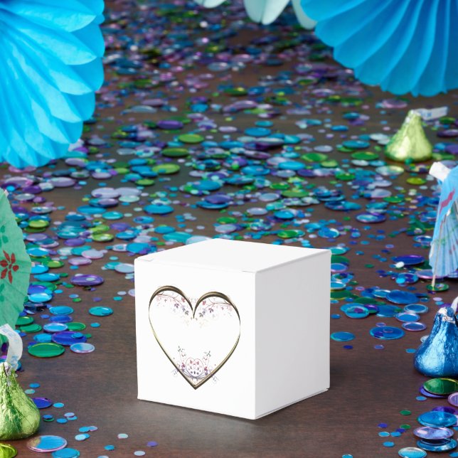 Heart n Flowers Custom Message Favor Box (Party)