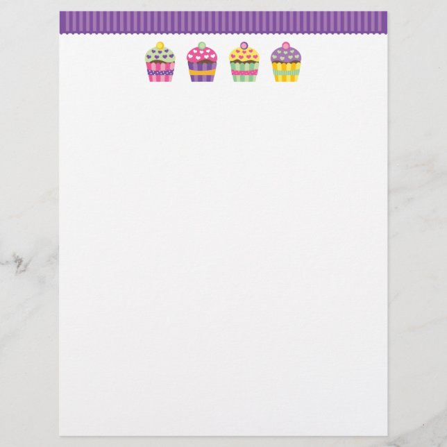 Heart 'N Pattern Cupcake Letterhead (Front)