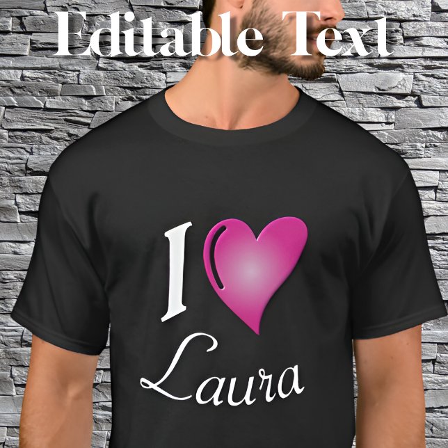 Heart Name Pink Personalized T-Shirt (Creator Uploaded)