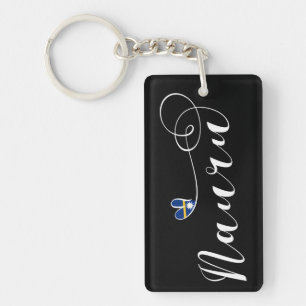 Heart Nauru Flag, I Love Nauru, Republic of Nauru Keychain