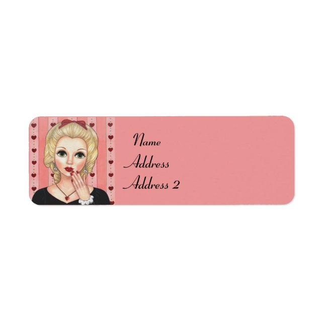 Heart Necklace Girl Blonde Head Vase Luscious Lips (Front)