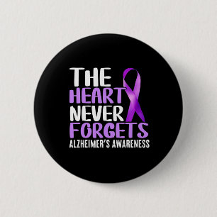 Heart Never Forgets Alzheimerheimer´s Awareness 2 Inch Round Button